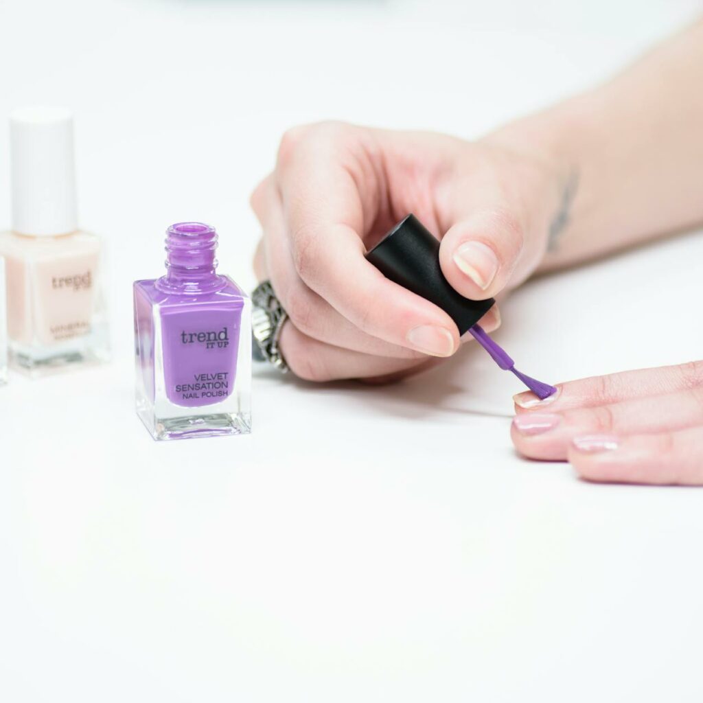 A Person Applying Nail Polish