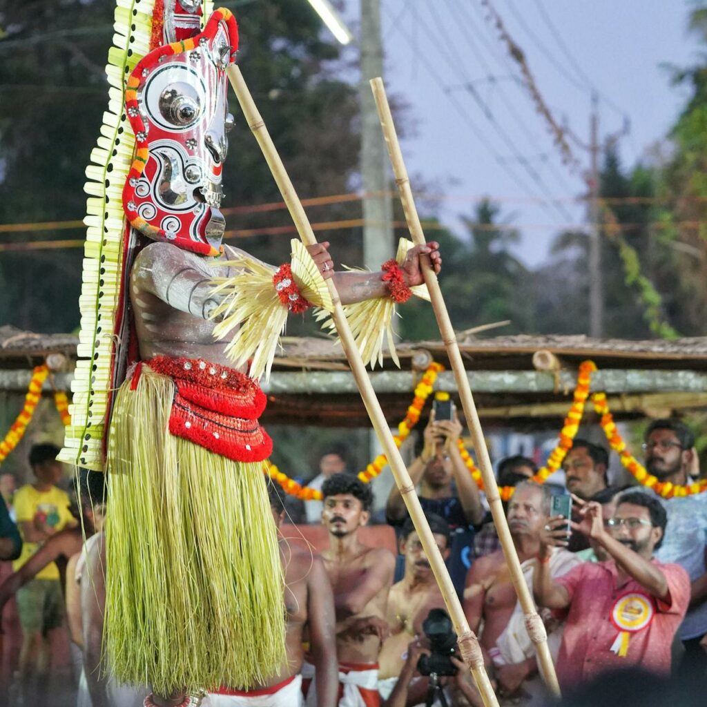 Tribesman in Traditional Clothing in Ceremony